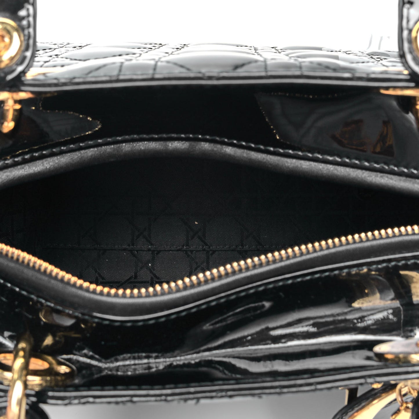 Patent Cannage Medium Lady Dior Black
