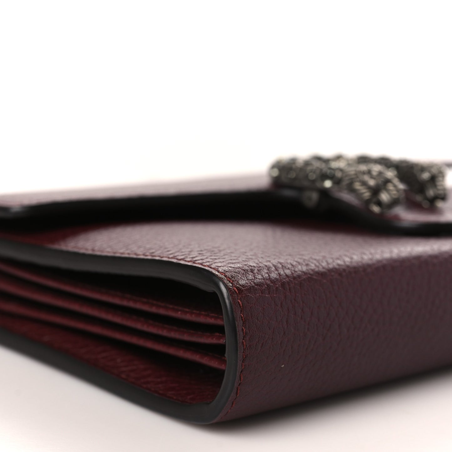 Dollar Calfskin Crystal Mini Dionysus Chain Wallet Vintage Bordeaux