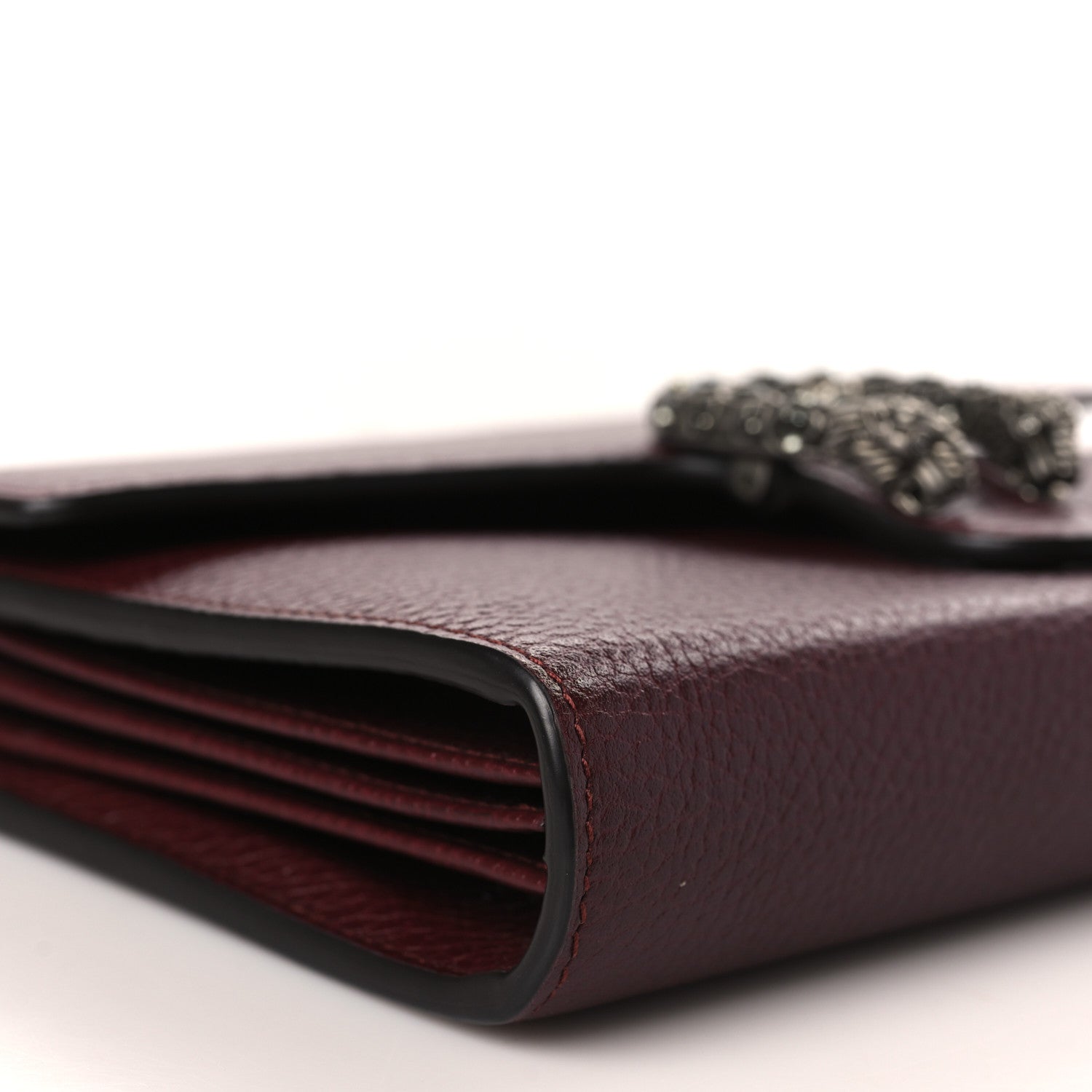 Gucci Dollar Calfskin Crystal Mini Dionysus Chain Wallet Vintage Bordeaux 9 of 11
