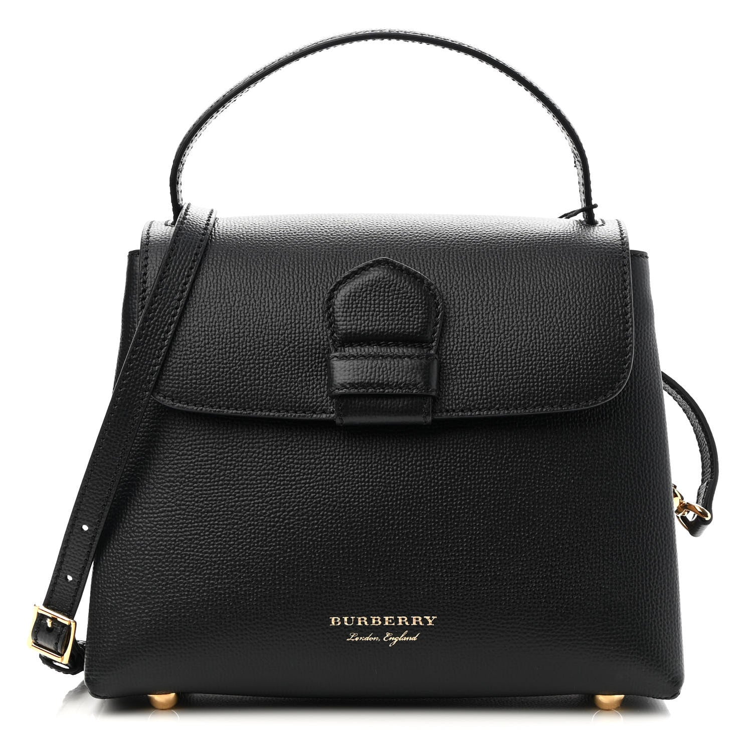 Burberry Derby Calfskin House Check Small Camberley Black 1 of 8