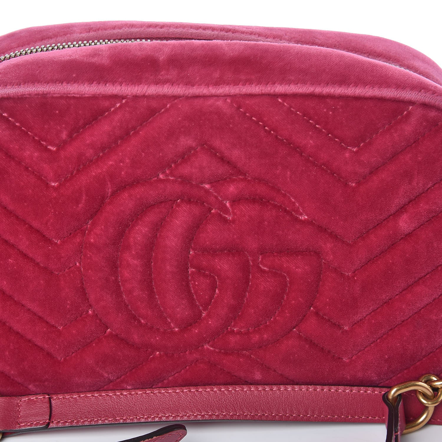 Gucci Velvet Matelasse Small GG Marmont Chain Shoulder Bag Light Raspberry Rose 12 of 13