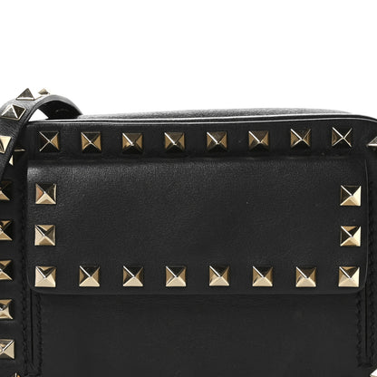 Valentino Garavani Grained Calfskin Small Rockstud Flap Pocket Camera Crossbody Bag Black 7 of 9