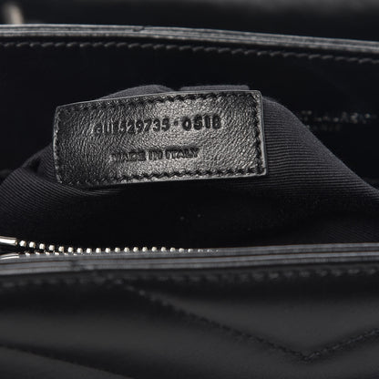 Saint Laurent Calfskin Y Quilted Monogram Medium Loulou Satchel Black 8 of 10