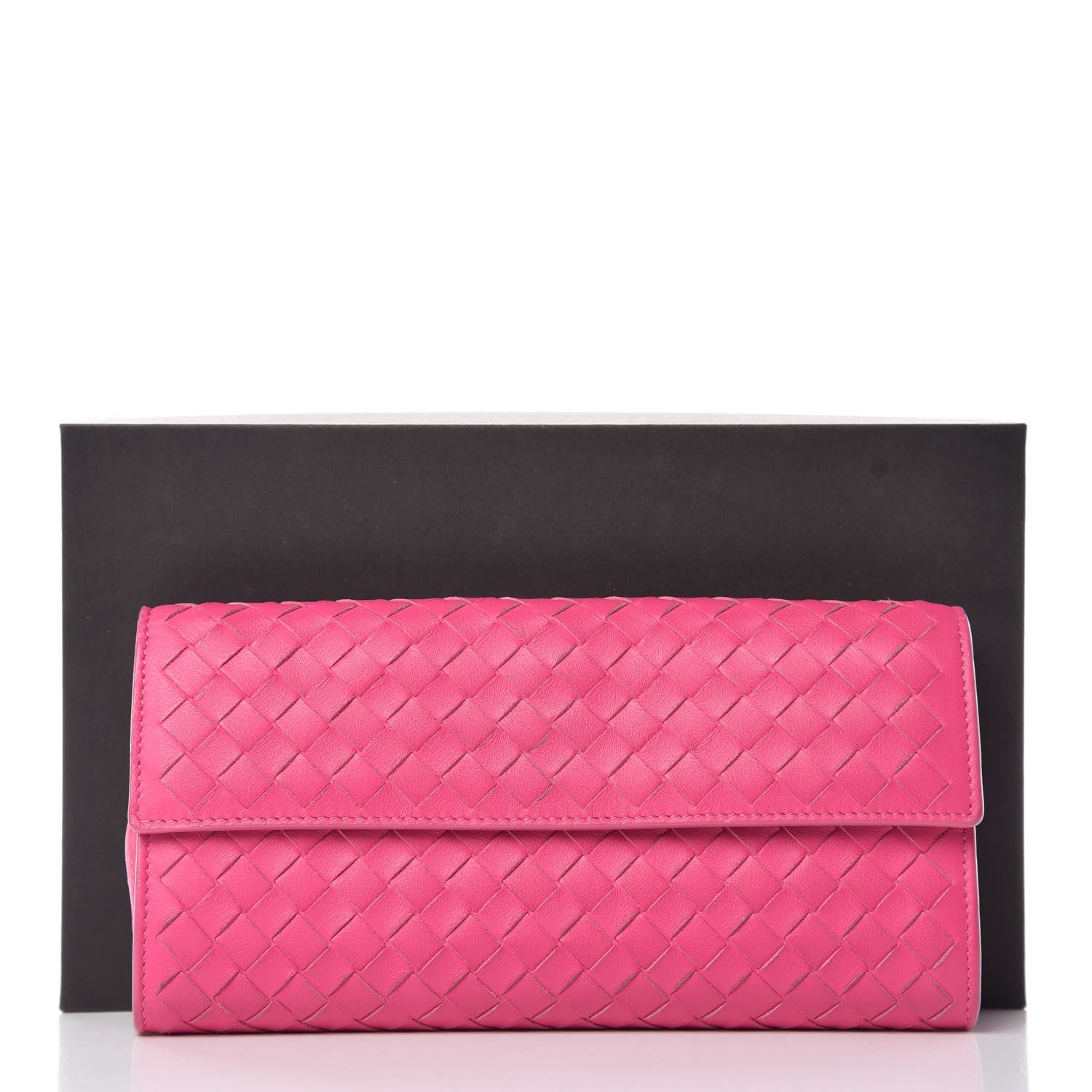 Bottega Veneta Nappa Intrecciato Continental Flap Wallet Rosa Shock 14 of 14