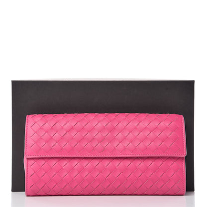Bottega Veneta Nappa Intrecciato Continental Flap Wallet Rosa Shock 14 of 14