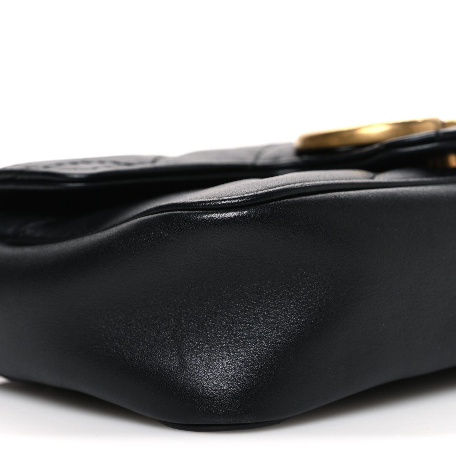 Gucci Calfskin Matelasse Super Mini GG Marmont Shoulder Bag Black 8 of 9