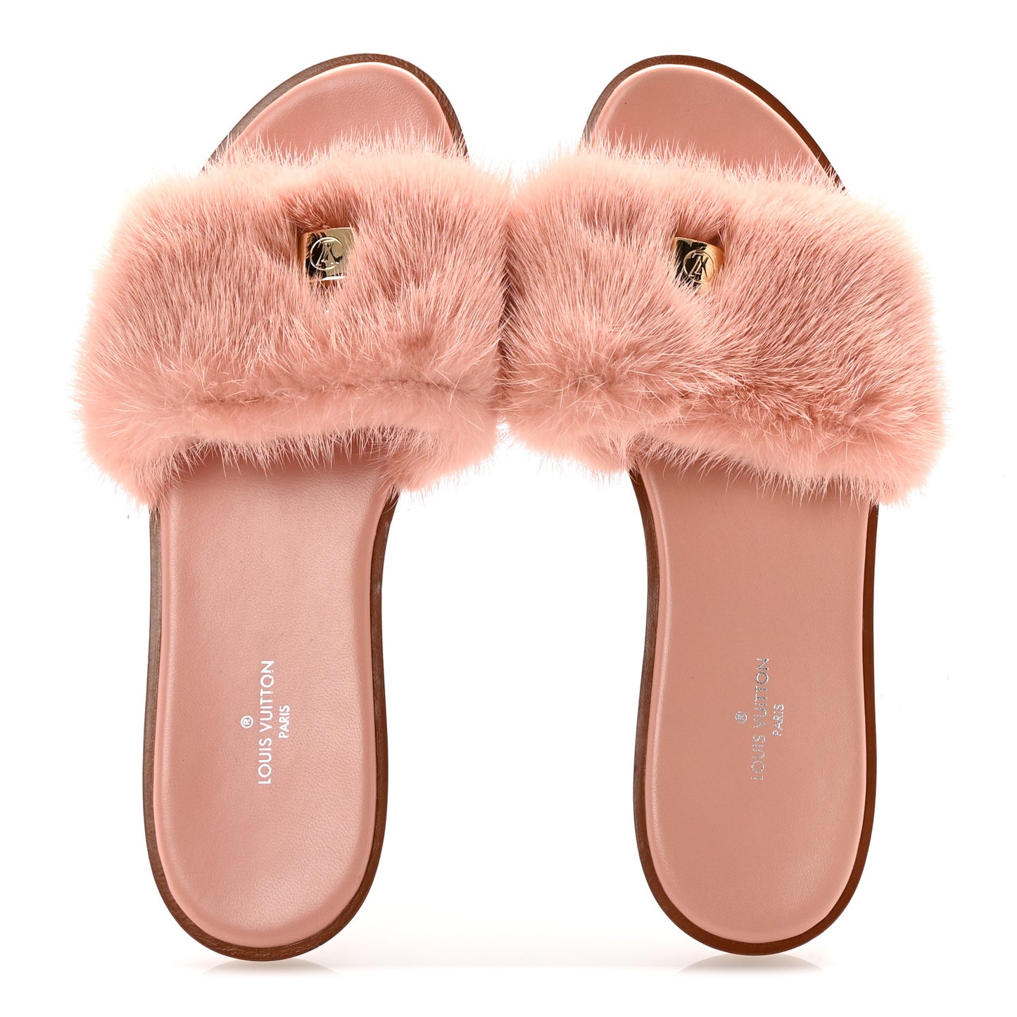 Mink Fur Lock It Flat Mule 37 Rose