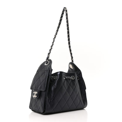 Chanel Metallic Caviar Quilted Mini Chanel 25 Handbag Dark Blue 3 of 11