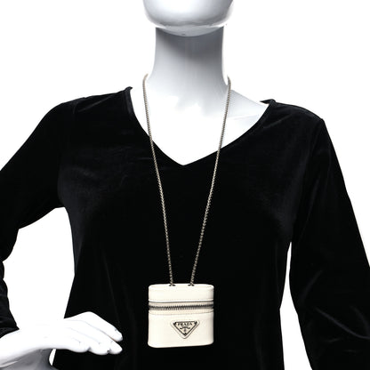 Prada Saffiano Airpods Chain Necklace White 2 of 5