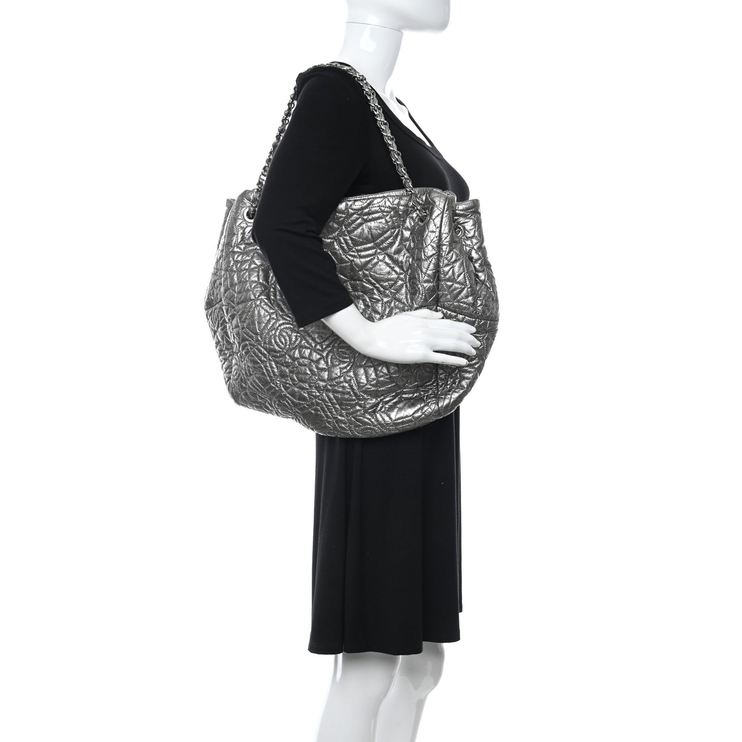 Vinyl Graphic Edge Tote Silver