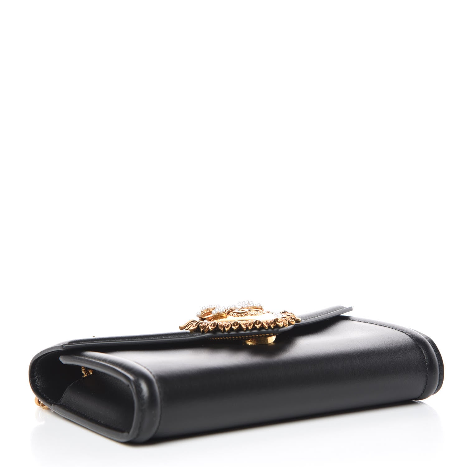Dolce & Gabbana DOLCE & GABBANA Smooth Calfskin Mini Devotion Crossbody Bag Black 4 of 9
