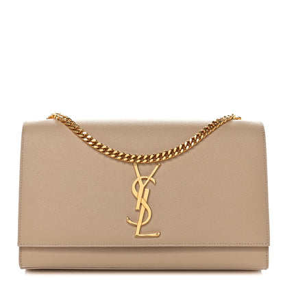 Saint Laurent Grain De Poudre Medium Monogram Kate Satchel Nude Powder 1 of 12