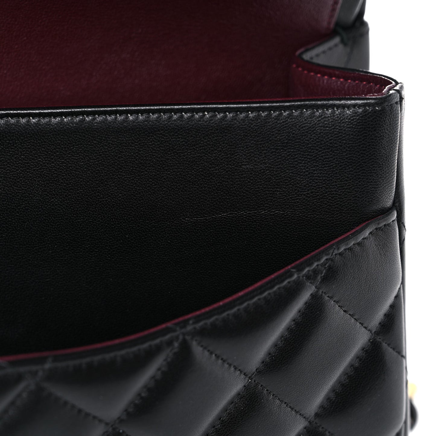 Lambskin Quilted Jumbo Double Flap Black