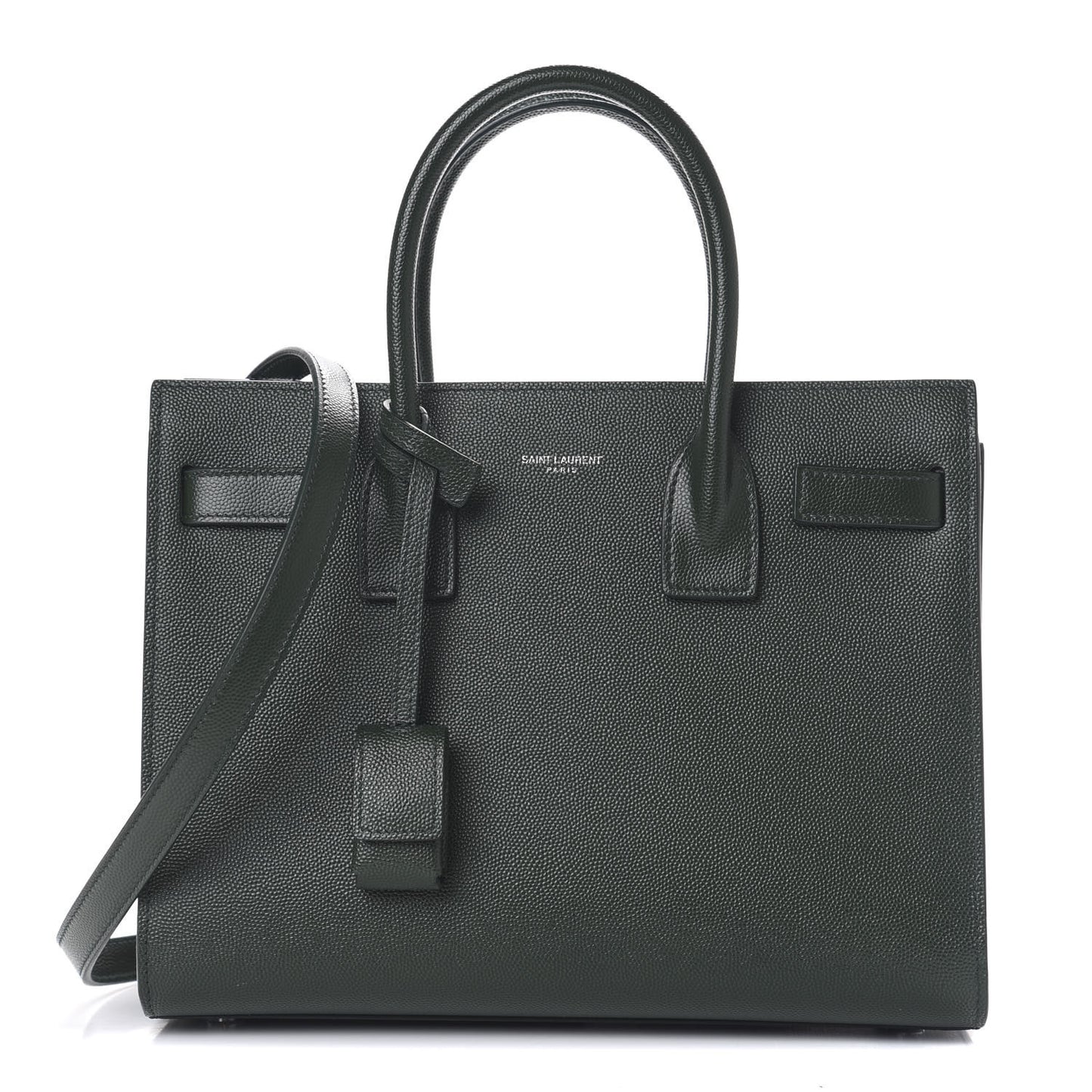 Grained Calfskin Baby Sac De Jour Vert Fonce