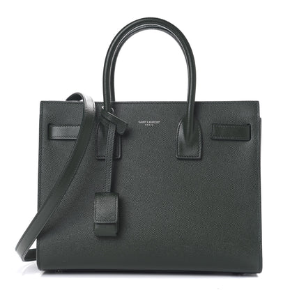 Saint Laurent Grained Calfskin Baby Sac De Jour Vert Fonce 1 of 11