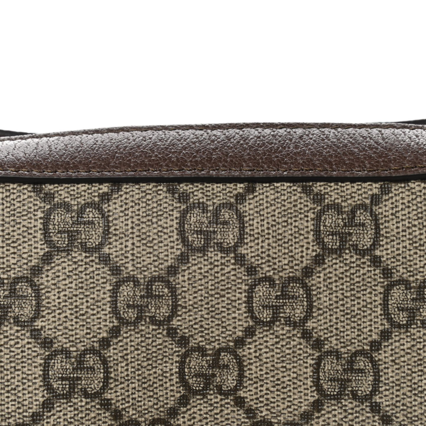 GG Supreme Monogram Textured Calfskin Web Mini Ophidia Half Moon Hobo Beige Ebony New Acero