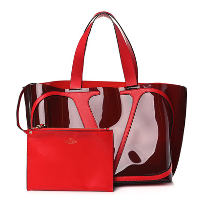 Valentino Garavani PVC Vlogo Small Escape Tote Red 1 of 12
