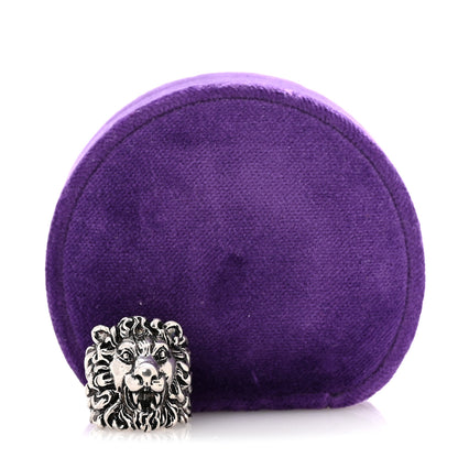 Gucci Palladium Lion Head Ring 65 11 Aged Silver 6 of 6