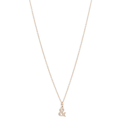 Tiffany 18K Rose Gold Diamond Small Ampersand Pendant Necklace 1 of 6