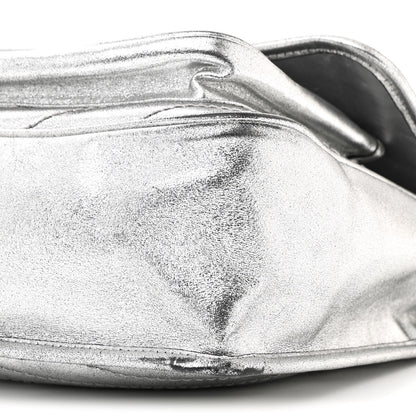 Saint Laurent Metallic Lambskin Matelasse Monogram Medium Niki Chain Satchel Argento 11 of 19