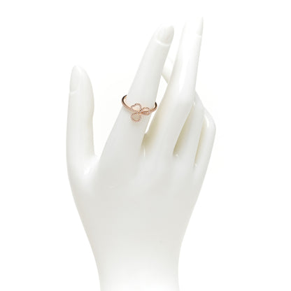 Tiffany 18K Rose Gold Diamond Mini Open Paper Flowers Ring 54 7 2 of 5