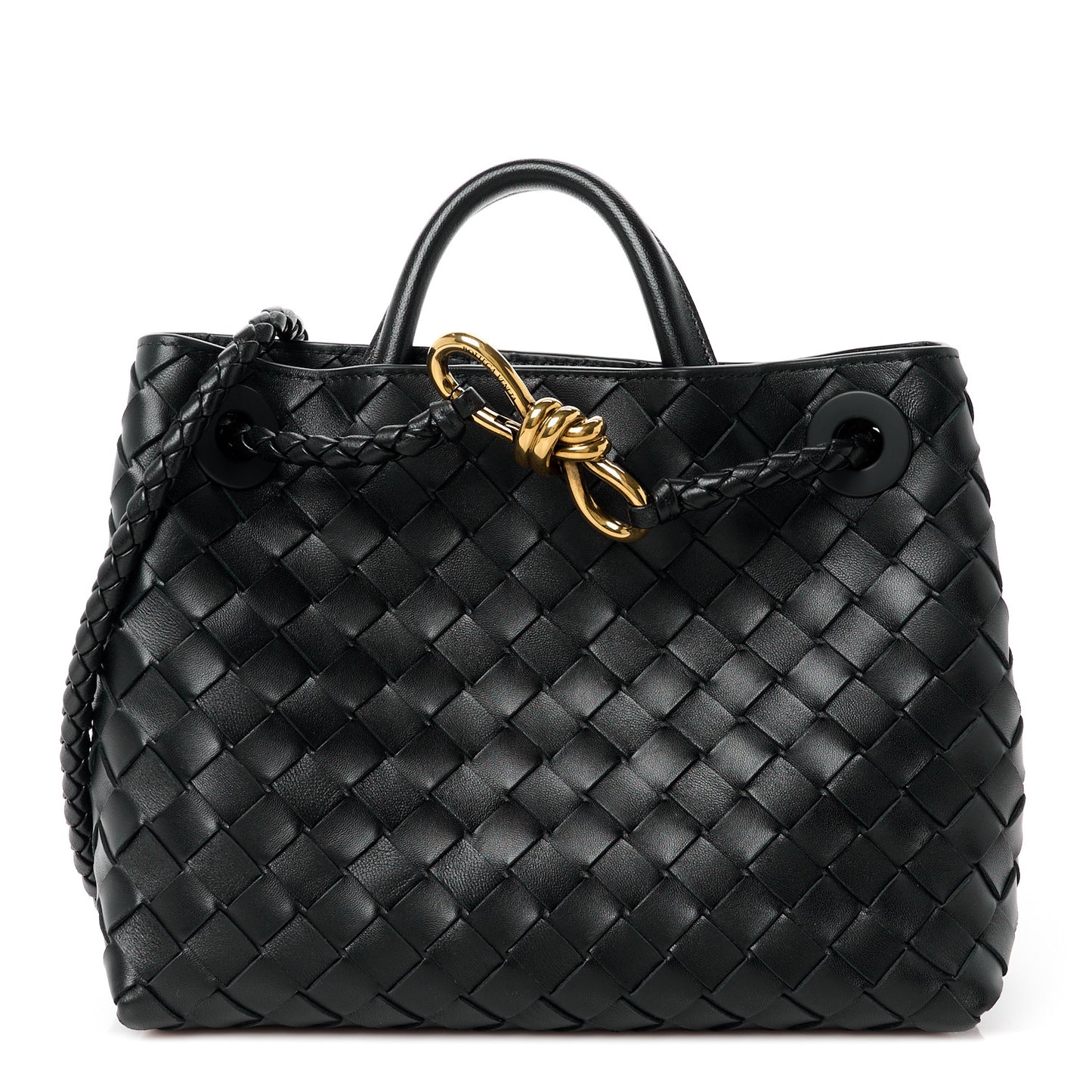 Nappa Intrecciato Small Andiamo Shoulder Bag Black