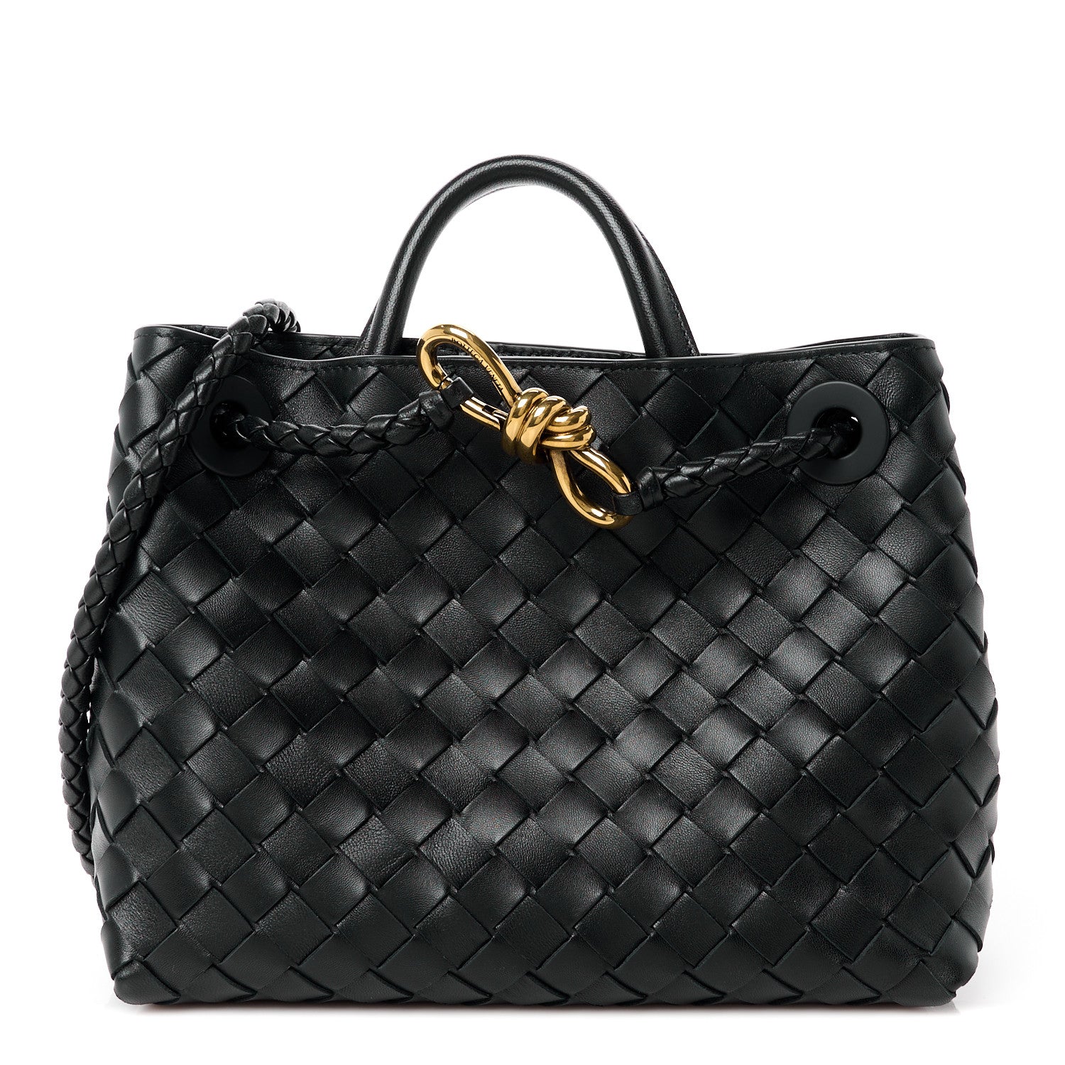 Bottega Veneta Nappa Intrecciato Small Andiamo Shoulder Bag Black 1 of 10