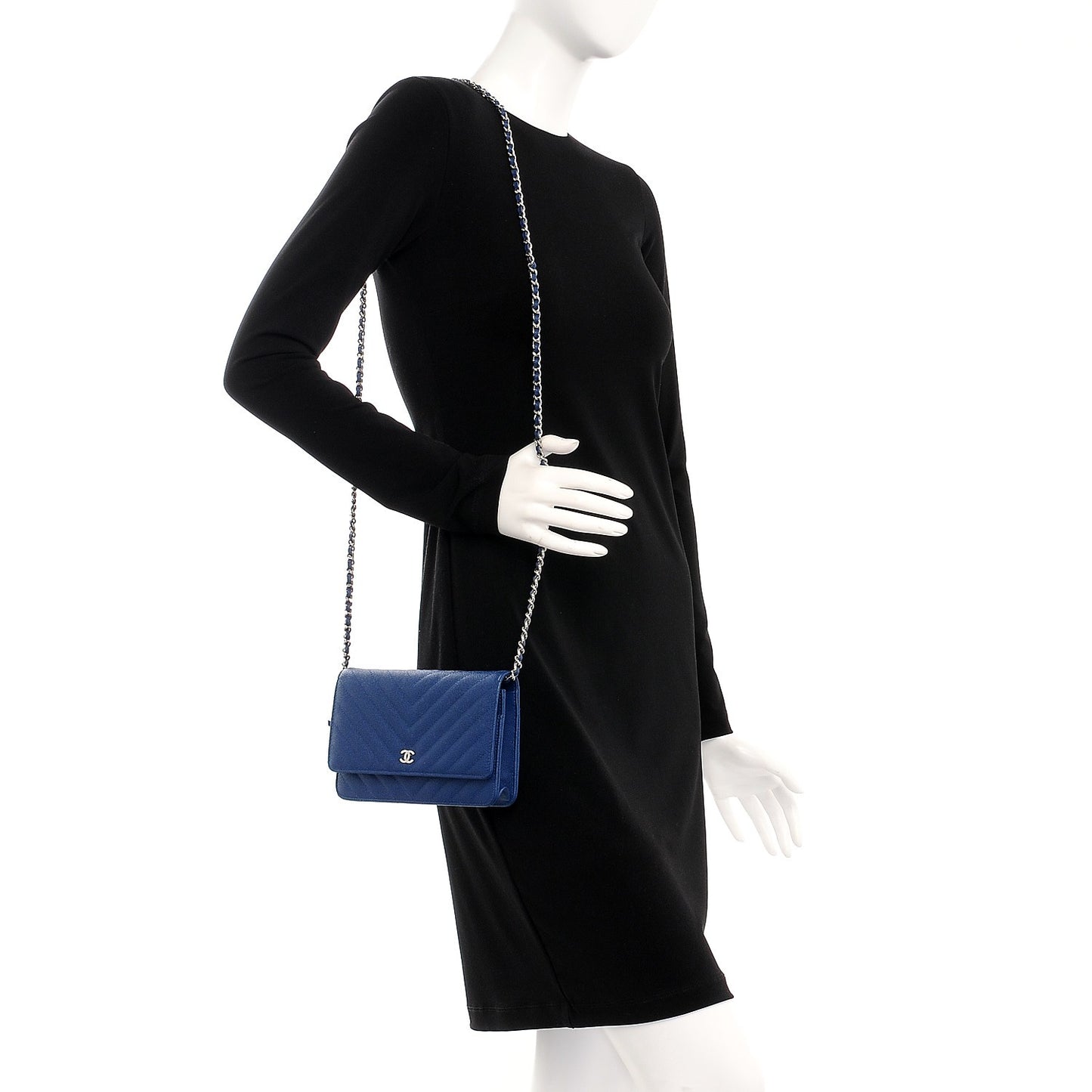 Caviar Chevron Wallet On Chain WOC Navy