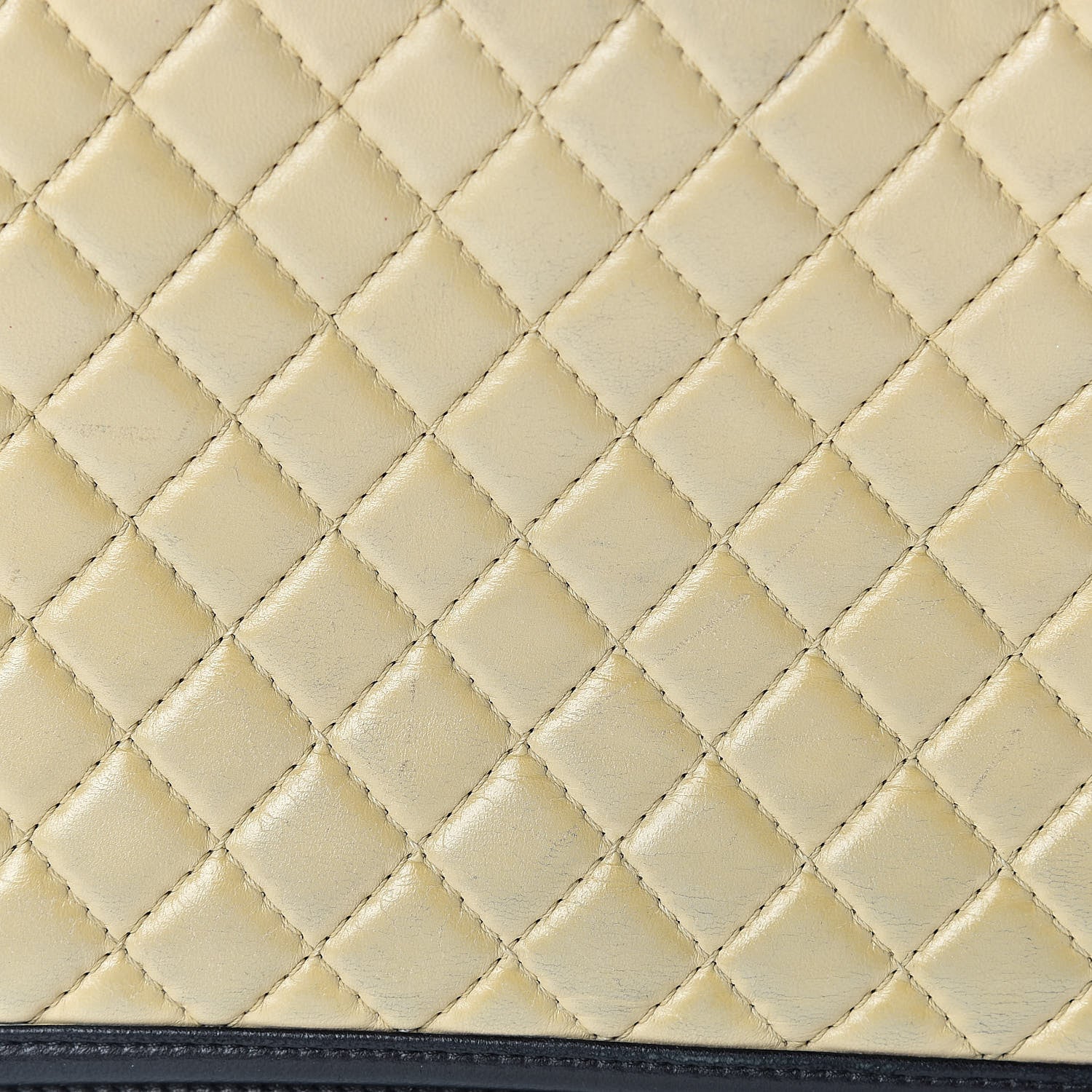 Chanel Lambskin Quilted Large Boy Flap Beige Black 13 of 21