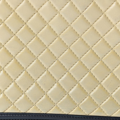 Chanel Lambskin Quilted Large Boy Flap Beige Black 13 of 21