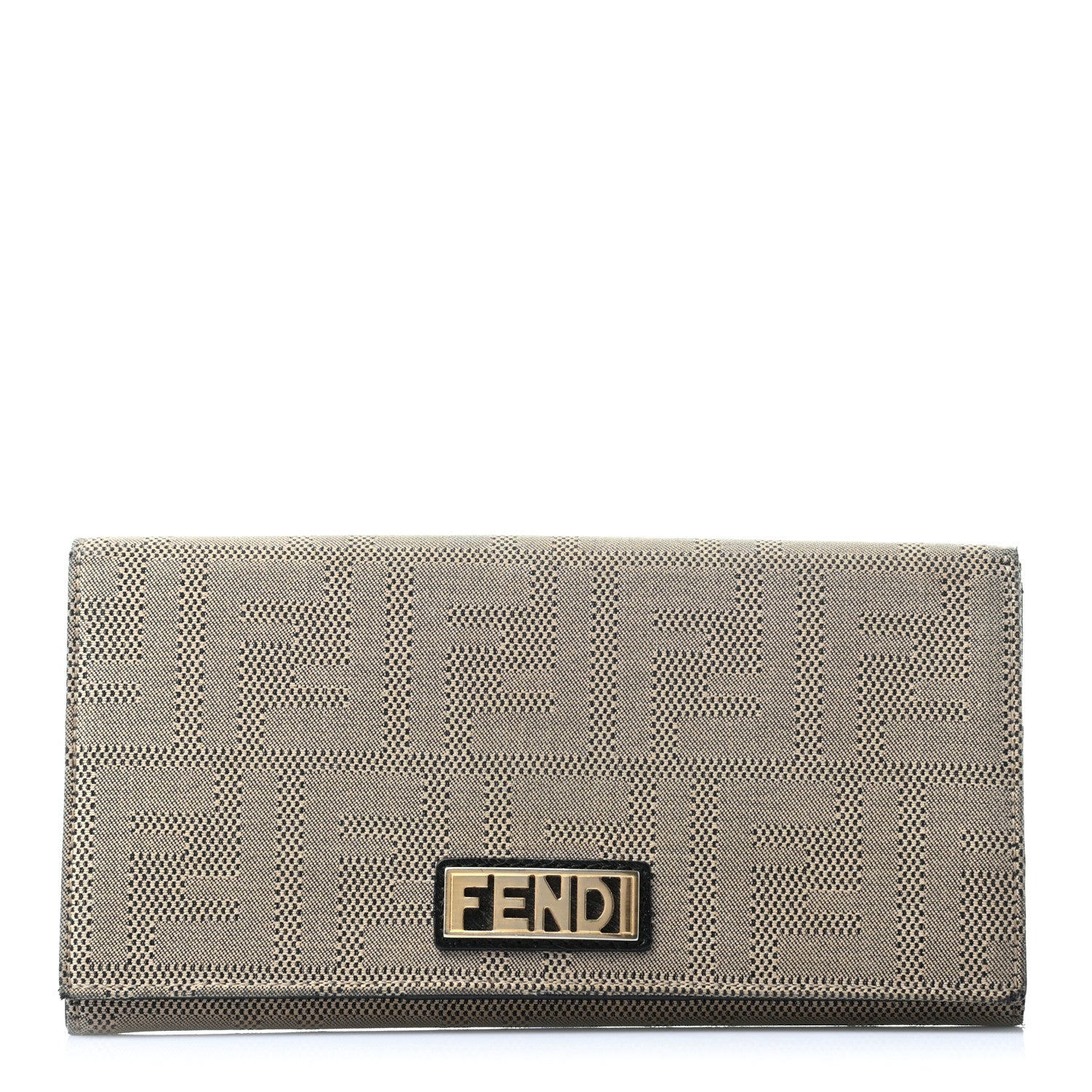 Fendi Zucca Shadow Continental Wallet Beige Black 1 of 8
