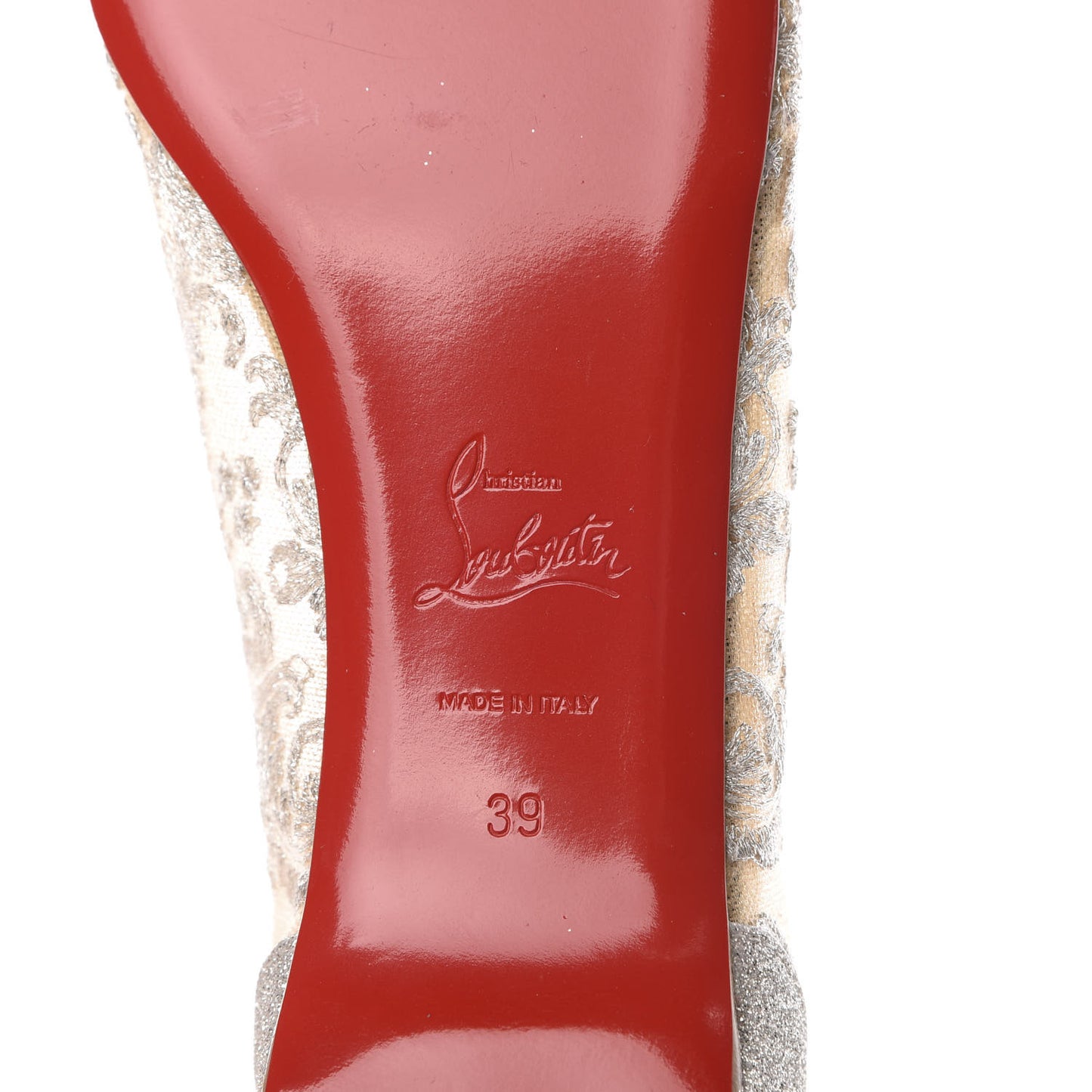 Kid Rete Lace Follies Ballerina Flat 39 Silver