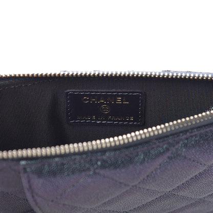 Chanel Iridescent Caviar Quilted Classic Flat Wallet Pouch Black 6 of 8