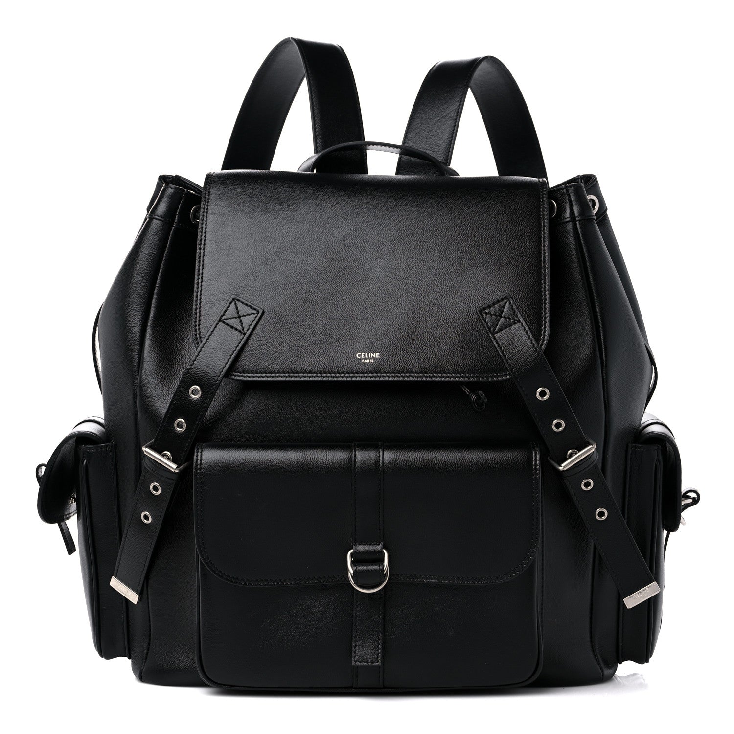 Celine Calfskin Large Backpack Black 1 of 9
