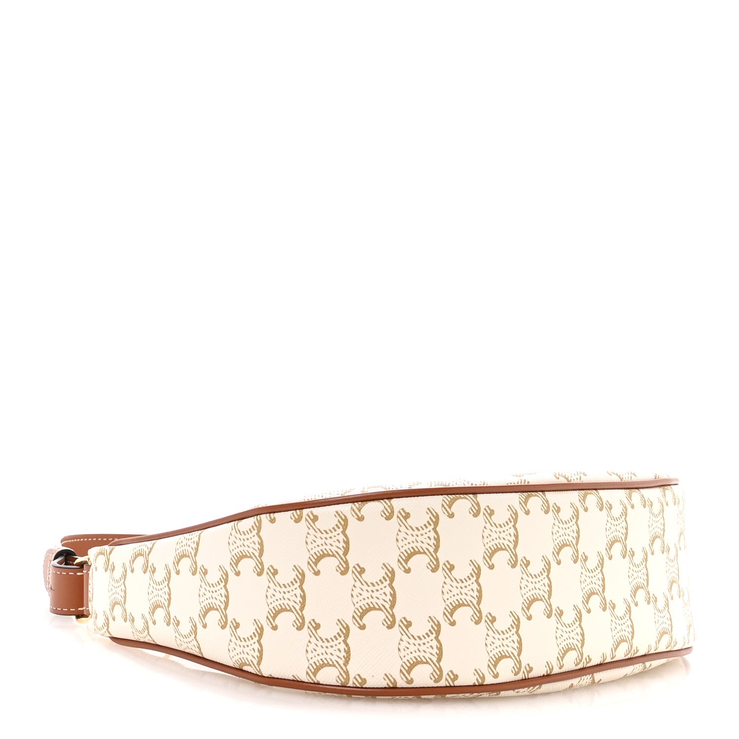 Celine Canvas Calfskin Ava Triomphe Shoulder Bag White 3 of 11