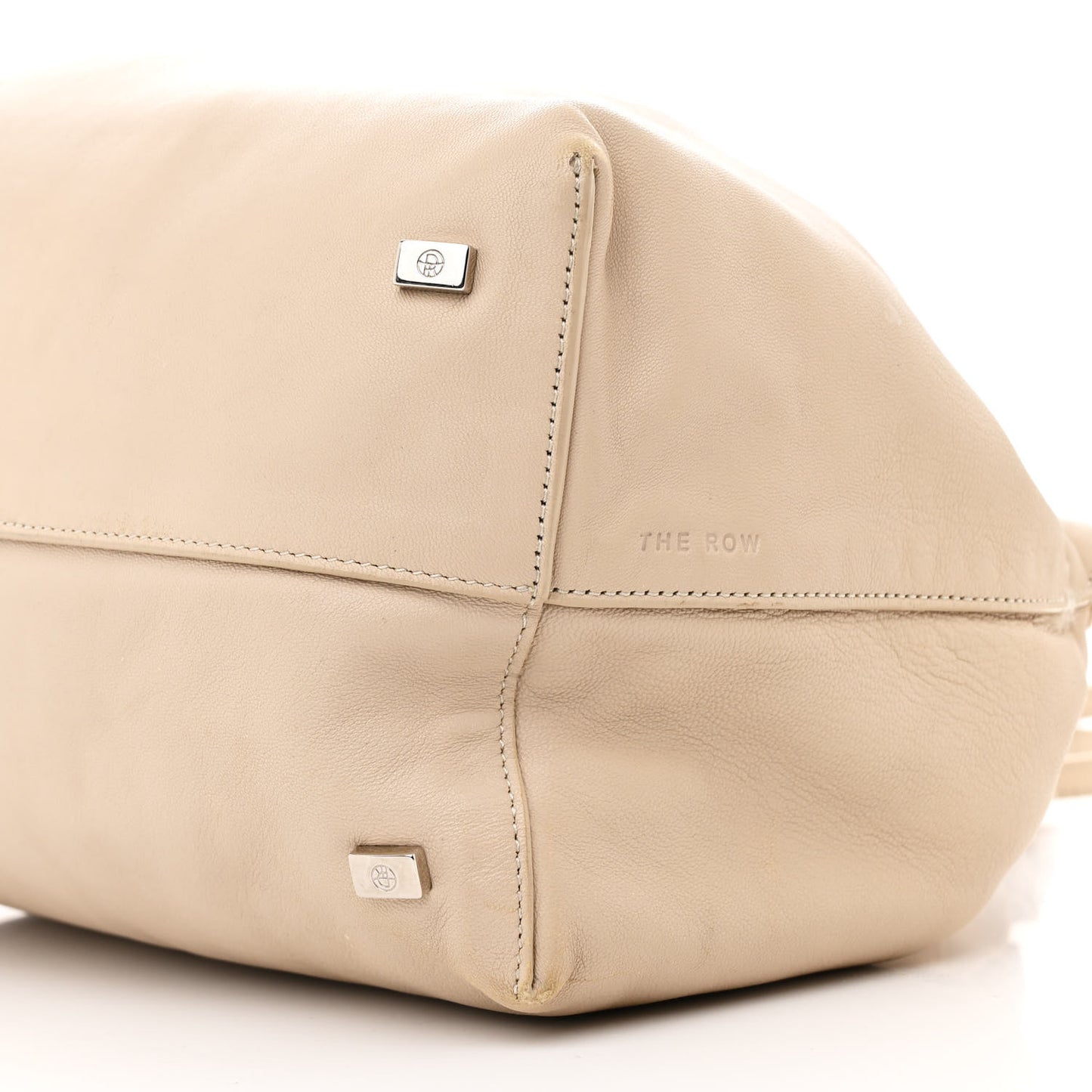 Calfskin Medium Double Circle Bag Eggshell