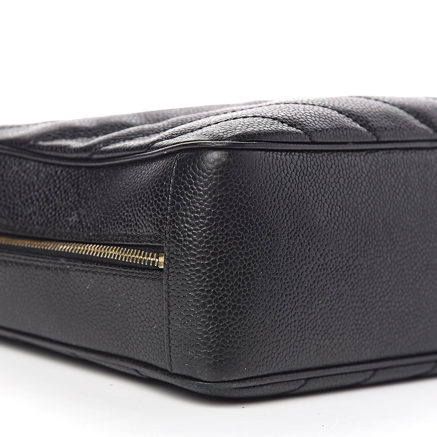 Caviar Chevron Quilted Camera Case Black
