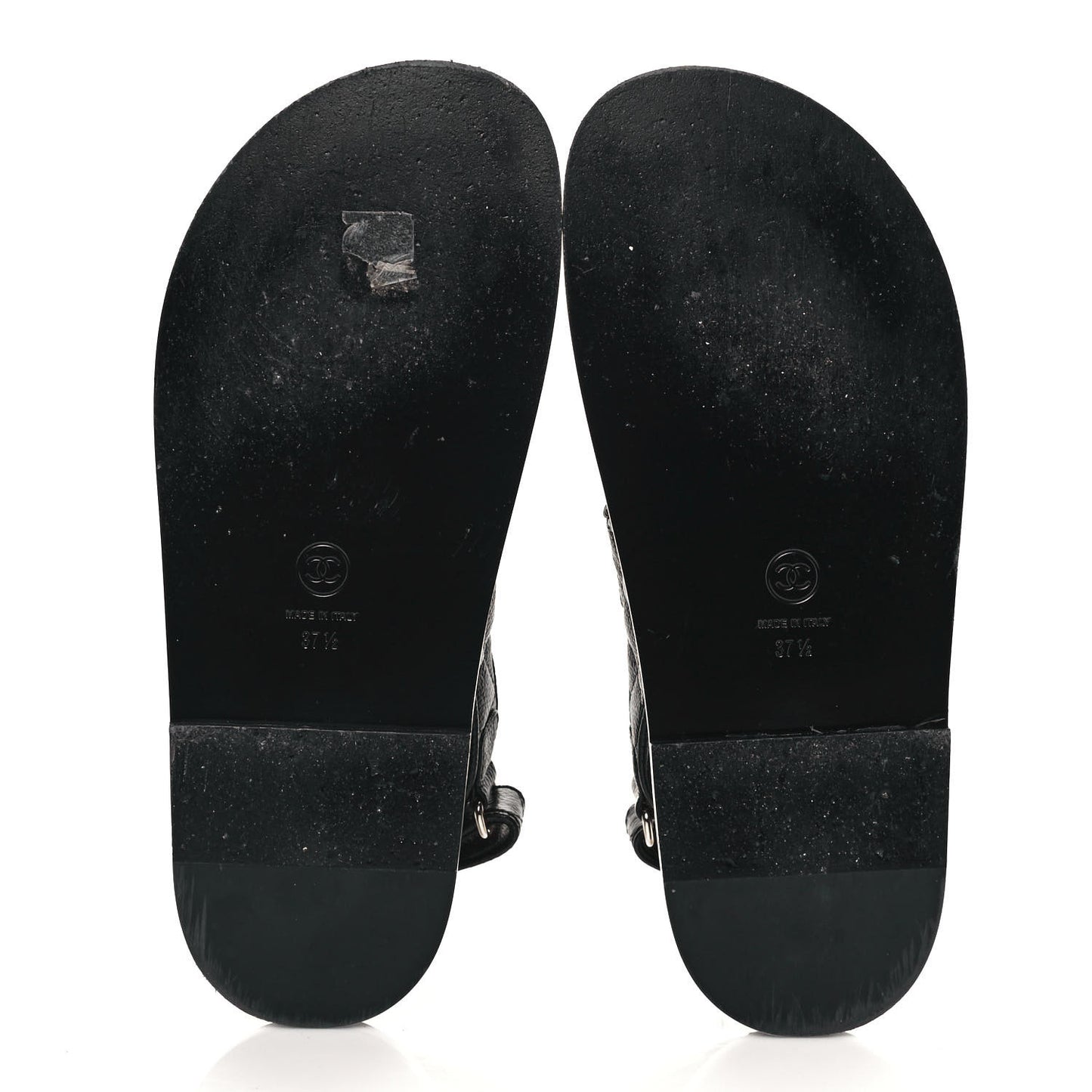 Grained Calfskin Velcro Dad Sandals 37.5 Black