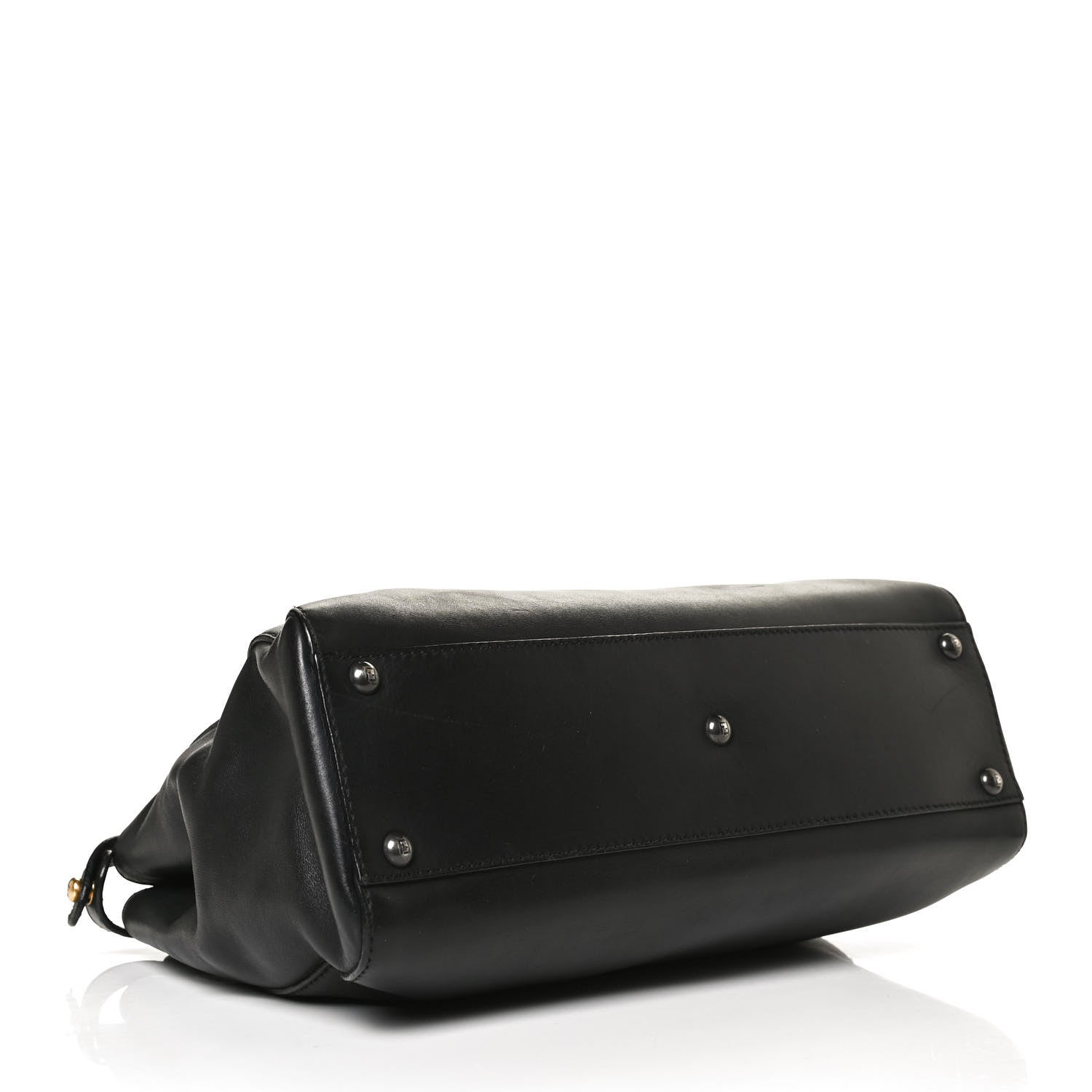 Fendi Calfskin Calf Hair Leopard Print Medium Peekaboo Iconic Satchel Black 4 of 13