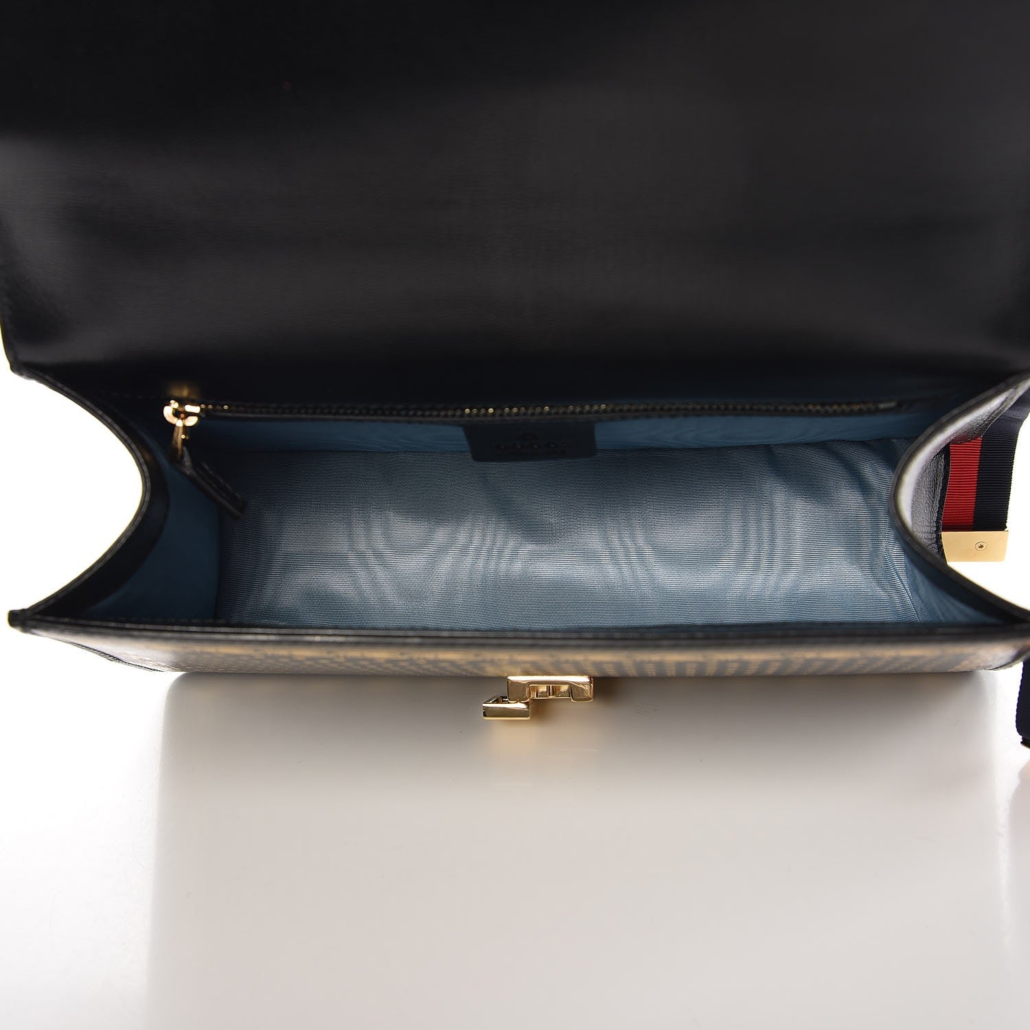 Gucci Calfskin Star Printed Small Sylvie Shoulder Bag Gold Black 6 of 8