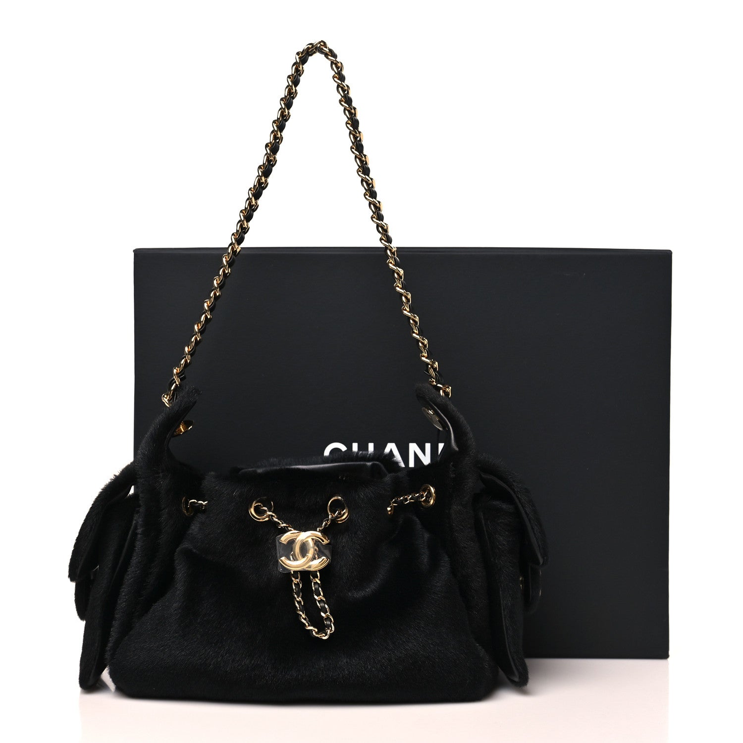 Chanel Pony Hair Mini Chanel 25 Handbag Black 10 of 10