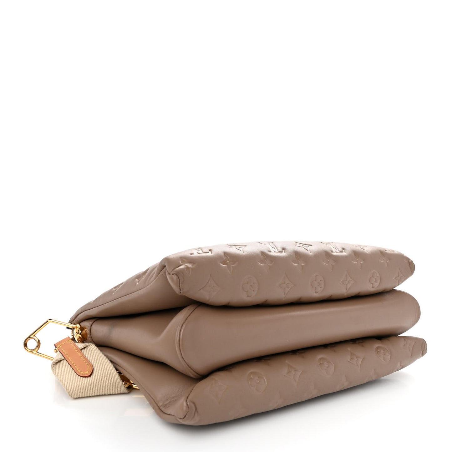 Lambskin Embossed Monogram Coussin MM Taupe