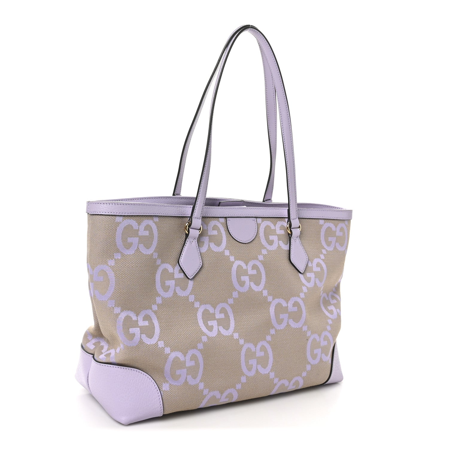 Gucci Monogram Jumbo GG Textured Dollar Calfskin Medium Ophidia Shopping Tote Beige Lapis 3 of 10