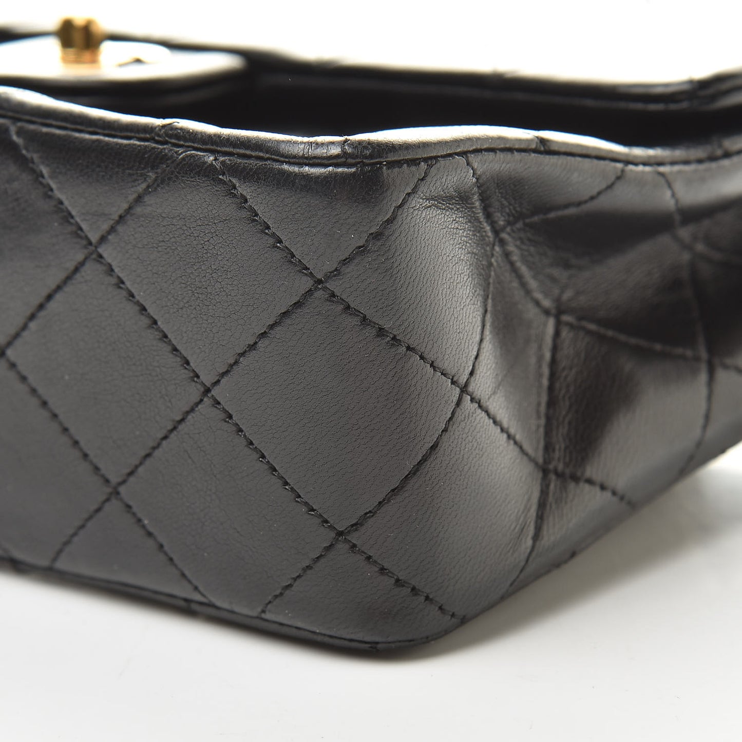 Lambskin Quilted Mini Square Flap Black