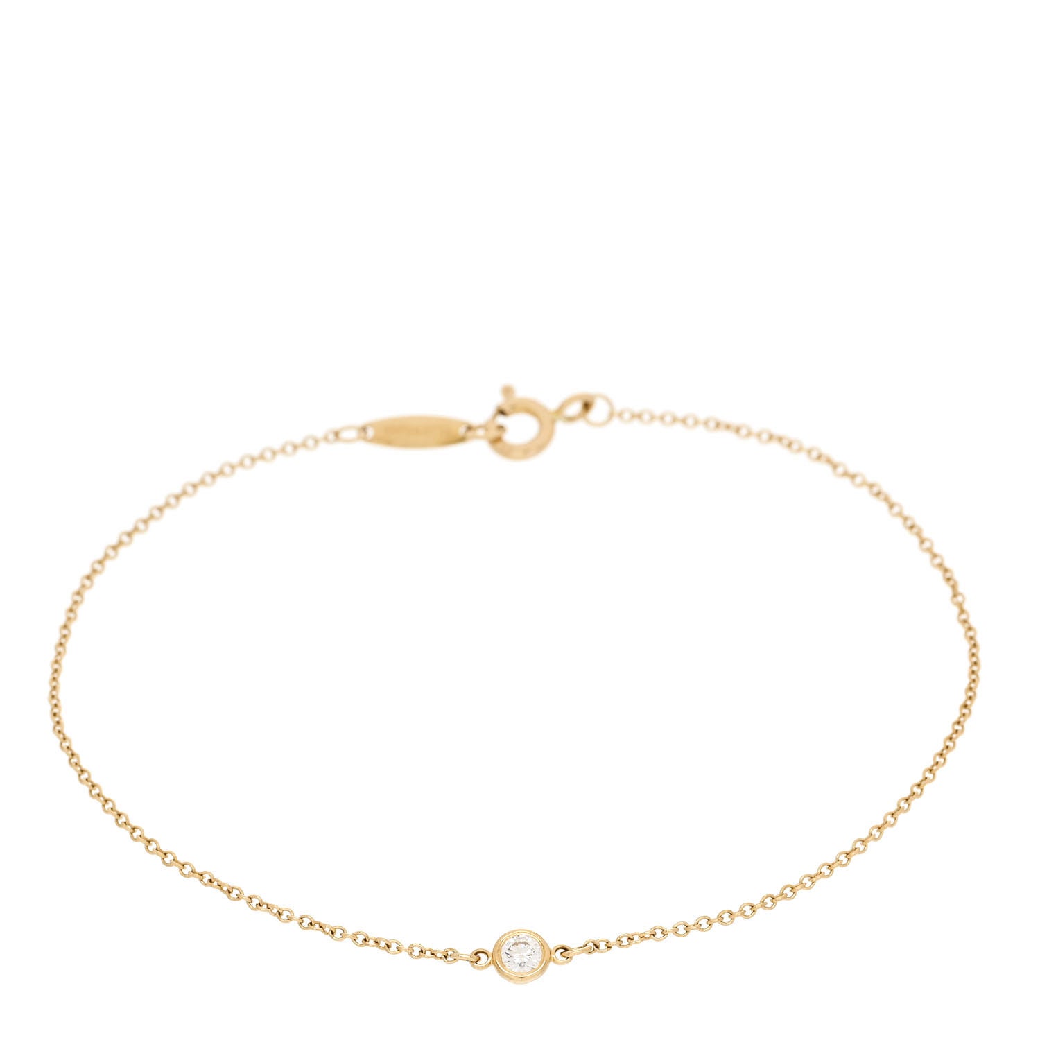 Tiffany 18K Yellow Gold Diamond .08ct Elsa Peretti Diamonds by the Yard Bracelet 1 of 4