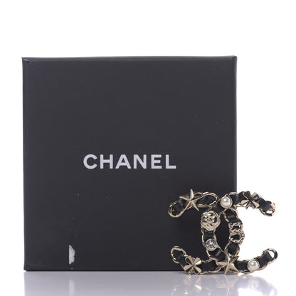 Chanel Lambskin Pearl Strass Sergeant Brooch Gold 5 of 5