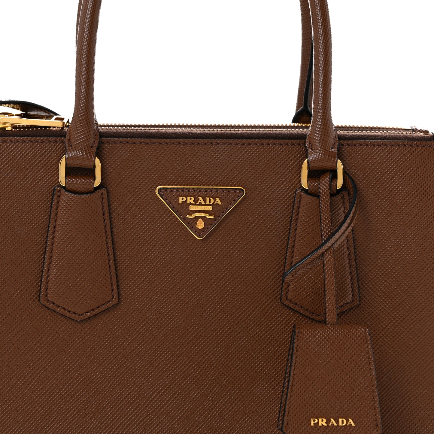 Saffiano Cuir Medium Galleria Double Zip Tote Palissandro