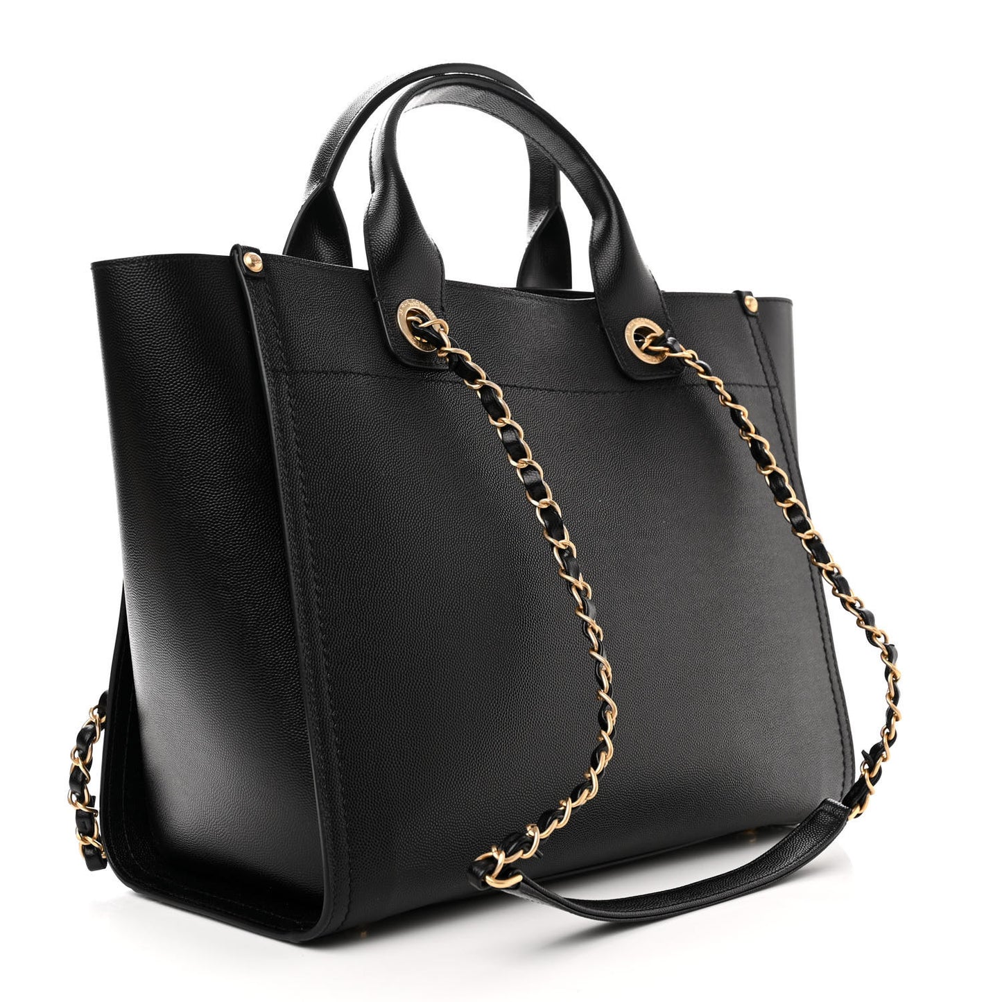 Caviar Small Studded Deauville Tote Black