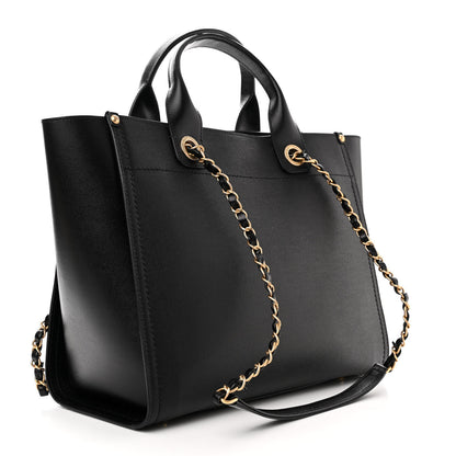 Chanel Caviar Small Studded Deauville Tote Black 3 of 10