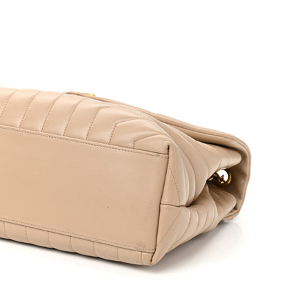 Saint Laurent Calfskin Y Quilted Monogram Medium Loulou Chain Satchel Dark Latte 11 of 15